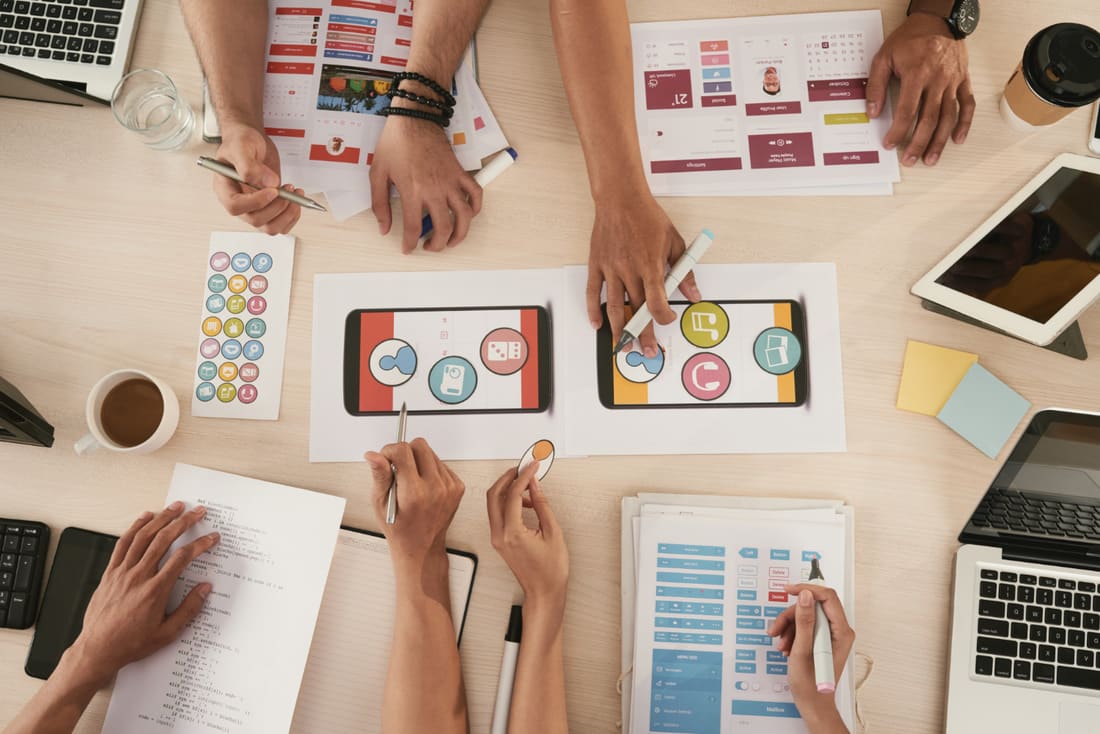 A team planning social media content and campaigns